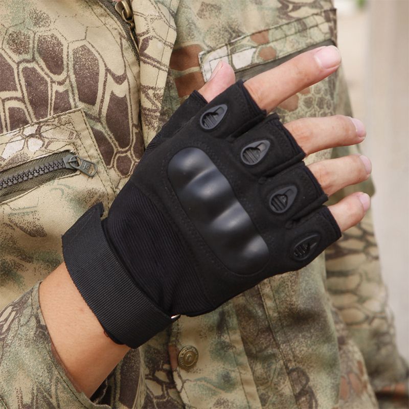 Fashion Men  Gloves Tactical Gloves Men's Half-Finger Gloves Outdoor Riding Motorcycle Military Fan Fighting Fitness Gloves
