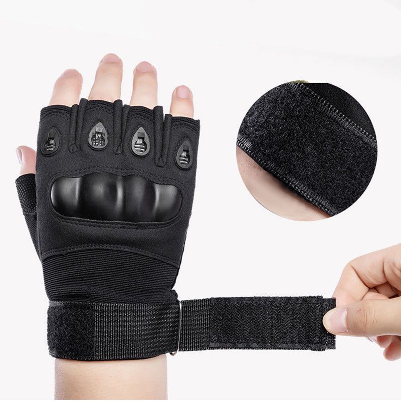 Fashion Men  Gloves Tactical Gloves Men's Half-Finger Gloves Outdoor Riding Motorcycle Military Fan Fighting Fitness Gloves