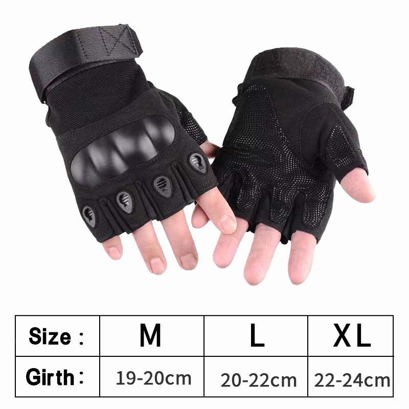 Fashion Men  Gloves Tactical Gloves Men's Half-Finger Gloves Outdoor Riding Motorcycle Military Fan Fighting Fitness Gloves