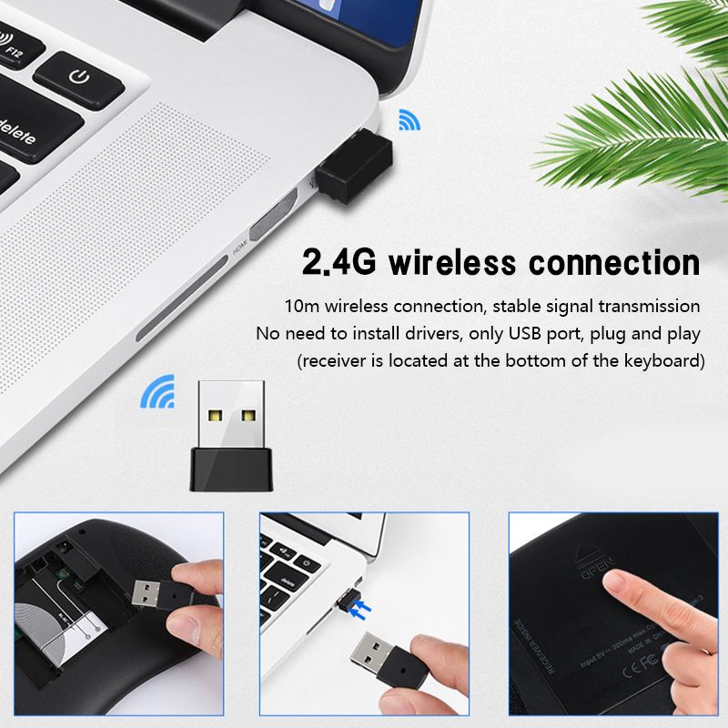 2 Pieces [Keyboard + Mouse Pad] Mini I8 Keyboard 7-Color Backlight Wireless Small Keyboard Mouse Remote Control + Mouse Pad Cute Cartoon Precision Edge-Locking Mouse Pad