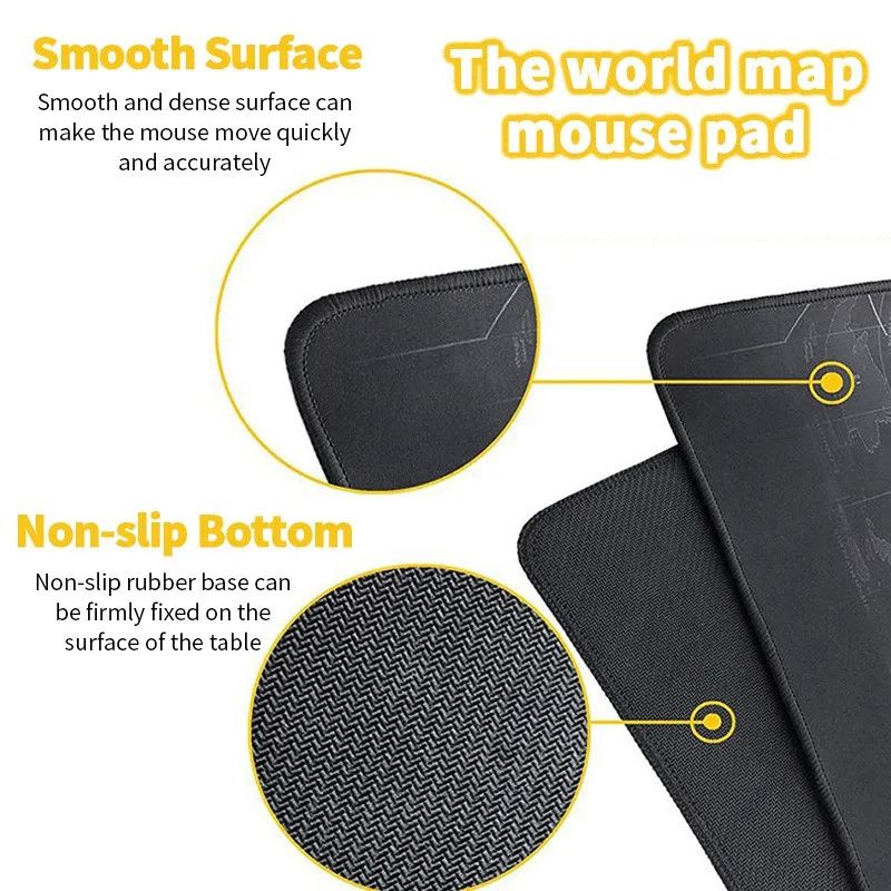 Computers Accessories Mouse Pads Cute Cartoon Precision Overlock Map Pattern Small Mouse Pad