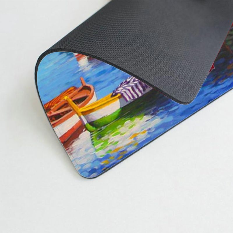 Computers Accessories Mouse Pads Cute Cartoon Precision Lock Small Town Pattern Small Mouse Pad