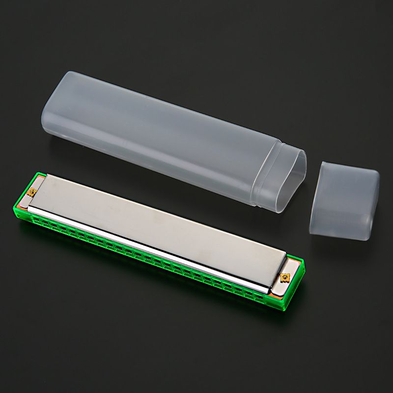 Standard 24-Hole Double-Row Metal Harmonica Early Education Instrument Seashell Harmonica Polyphonic Accent Student Adult Beginner Harmonica Professional Harmonicon Double Row Music