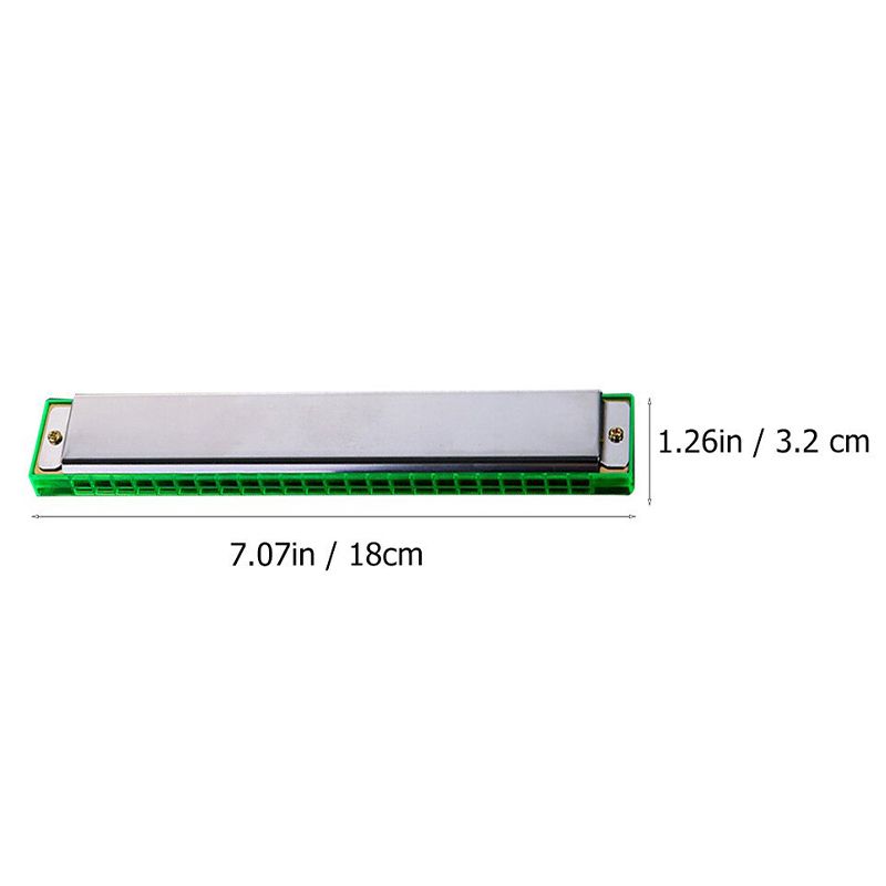 Standard 24-Hole Double-Row Metal Harmonica Early Education Instrument Seashell Harmonica Polyphonic Accent Student Adult Beginner Harmonica Professional Harmonicon Double Row Music