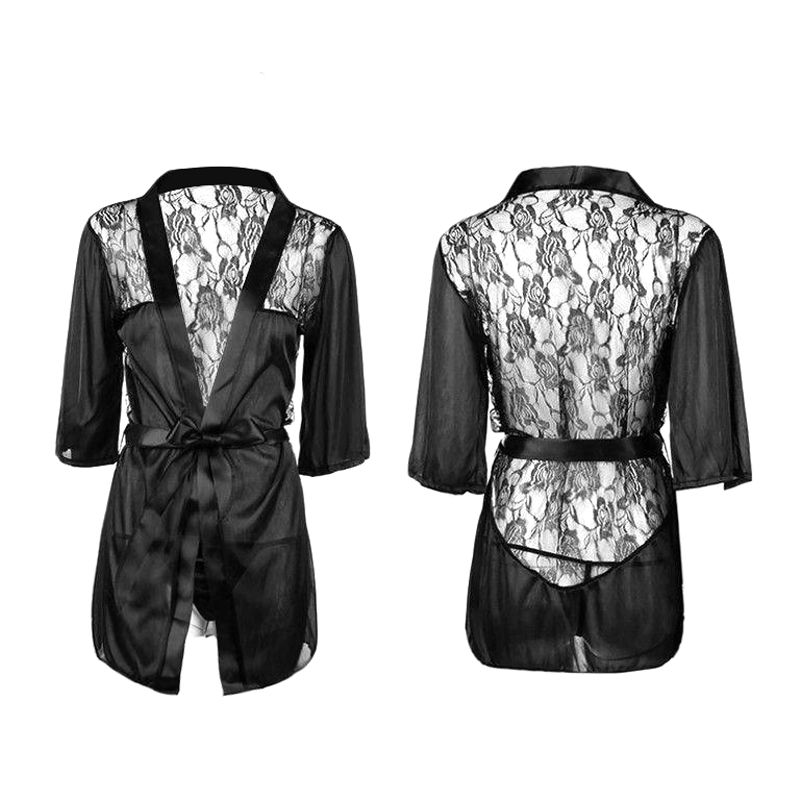 Women's Clothing Nightgowns Sleepshirts Sexy Lingerie Rose Lace Home Nightgown Sexy Bathrobe Sauna Bathrobe Plus Size Pajamas
