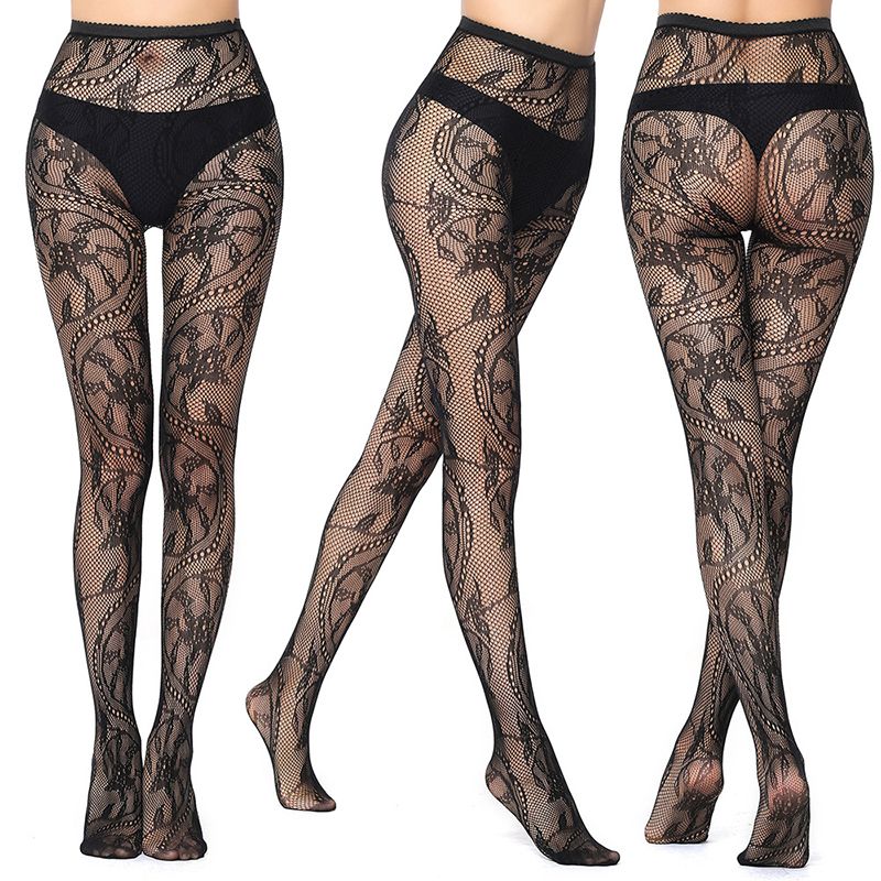 Women's Hosiery  3 Pairs Of High Elastic Jacquard Fishnet Stockings Sexy Stockings Spider Web Pantyhose Black Tights Underwear Black Stockings Pantyhose Tights Opaque Fishnet Stockings