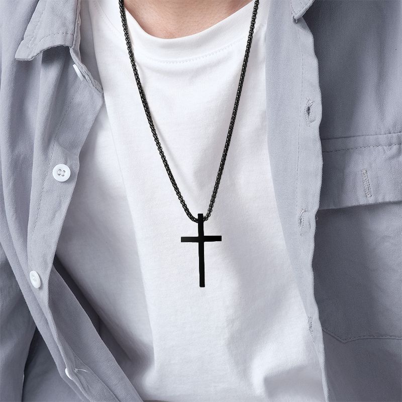 Fashion Men Jewelry Jewelry Sets 【Ring+Bracelet+Necklace】 New Cross Jewelry 3-Piece Ring Bracelet Necklace Ring+Bracelet+Necklace