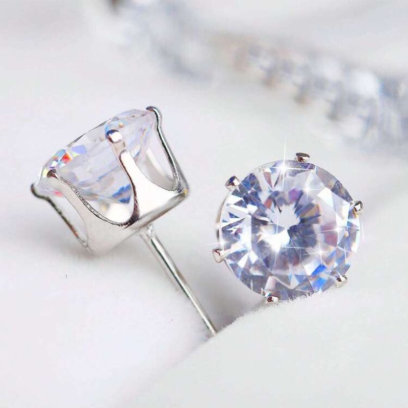 Fashion Men Jewelry Earrings 【2 Pairs】 S925 Silver Needle Rhinestone Earrings For Men And Women Zircon Earrings Moissanite Ear Piercing Free Of Removal Cochlear Ear Bone Nail Diamond Earrings