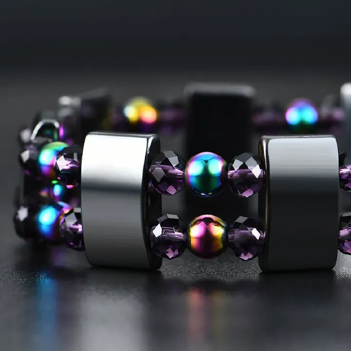 Fashion Men Jewelry Bracelets Black Gallstone Hematite Bracelet Retro Magnetic Bracelet Diy Accessories Gemstone Bracelet