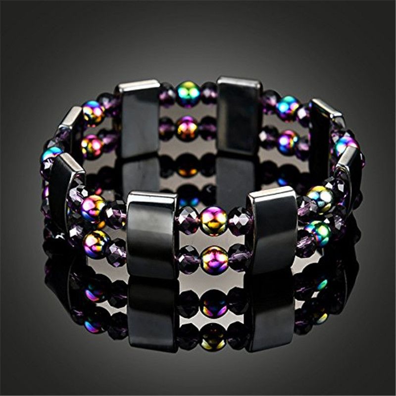 Fashion Men Jewelry Bracelets Black Gallstone Hematite Bracelet Retro Magnetic Bracelet Diy Accessories Gemstone Bracelet