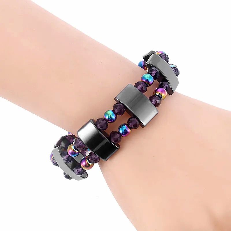 Fashion Men Jewelry Bracelets Black Gallstone Hematite Bracelet Retro Magnetic Bracelet Diy Accessories Gemstone Bracelet