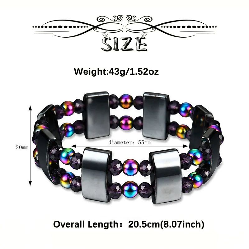 Fashion Men Jewelry Bracelets Black Gallstone Hematite Bracelet Retro Magnetic Bracelet Diy Accessories Gemstone Bracelet