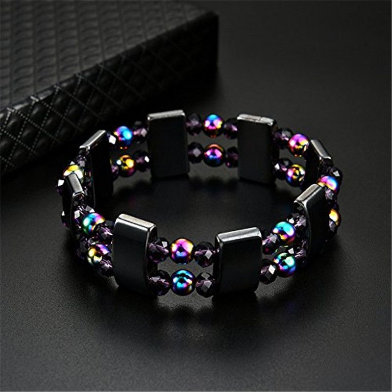 Fashion Men Jewelry Bracelets Black Gallstone Hematite Bracelet Retro Magnetic Bracelet Diy Accessories Gemstone Bracelet