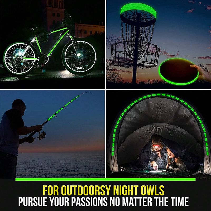 Self-Luminous Fluorescent Tape Glow in Dark Green - High-Viscosity Waterproof Reflective Strips for Stair Steps, Car Edges, Night Safety Warning Warehouse Factory