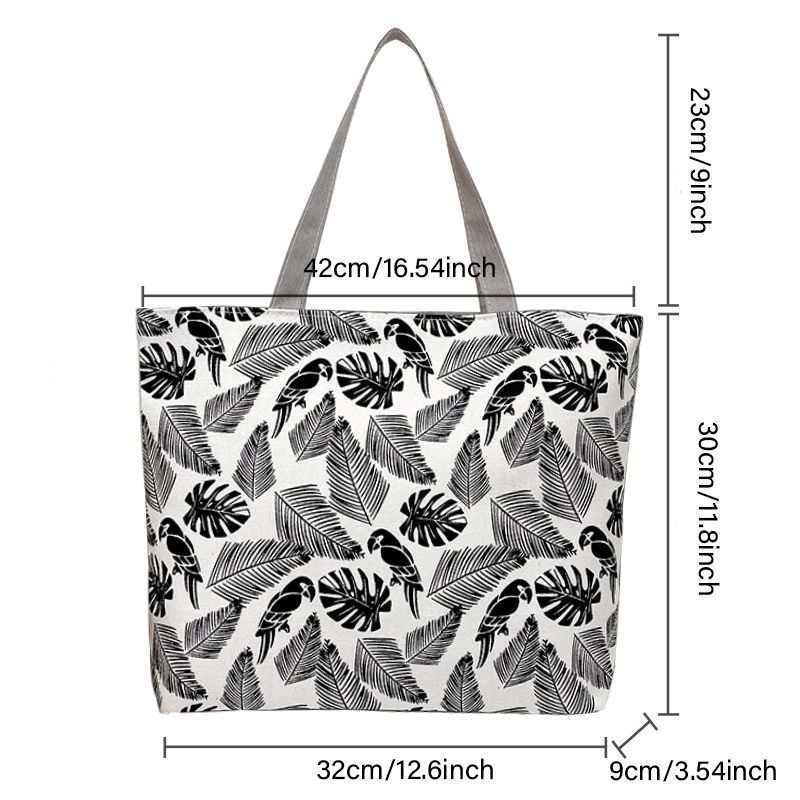 Women's Bags Tote Bags New Fashion Canvas Bag Large Capacity Casual Commuting Printed Shopping Bag Literary Shoulder Bag Shopping Bag Tote Bag