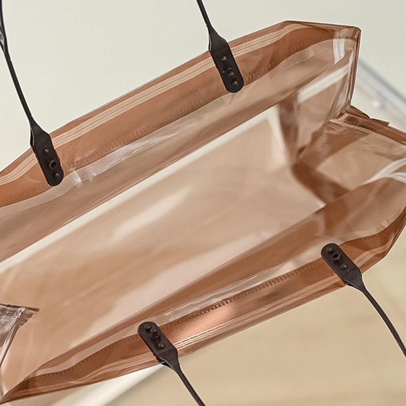 Women's Bags Top-Handle Bags Transparent Brown Universal Ins High-End PVC Waterproof Handbag