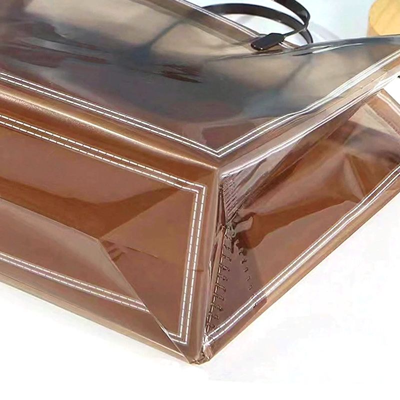 Women's Bags Top-Handle Bags Transparent Brown Universal Ins High-End PVC Waterproof Handbag