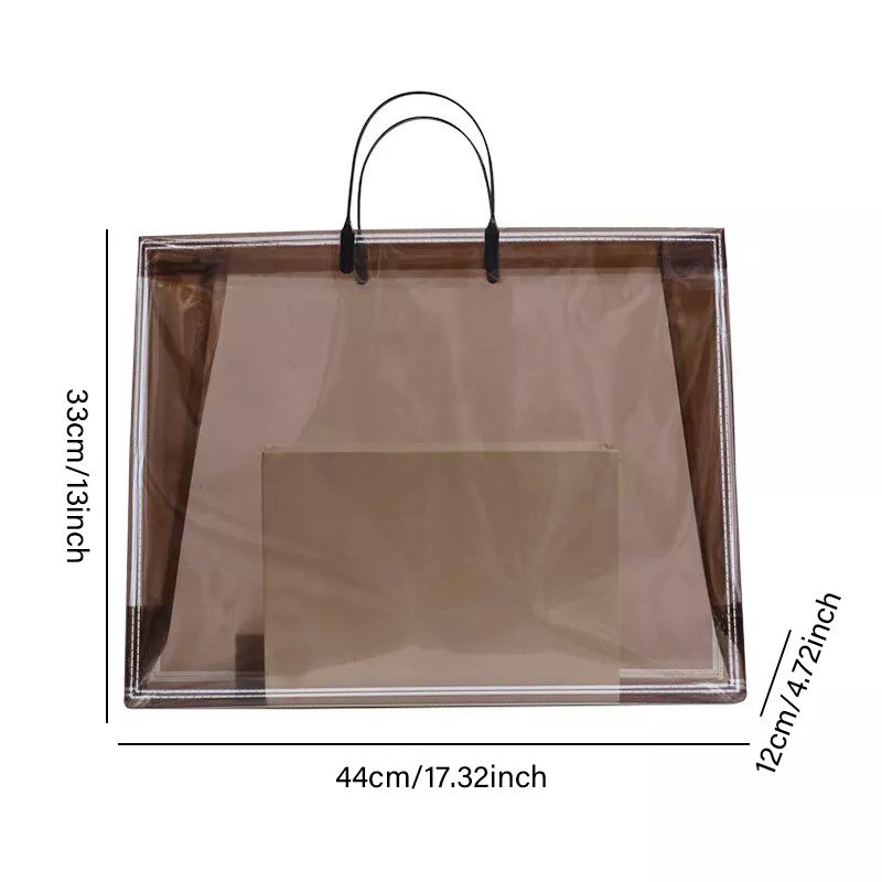 Women's Bags Top-Handle Bags Transparent Brown Universal Ins High-End PVC Waterproof Handbag