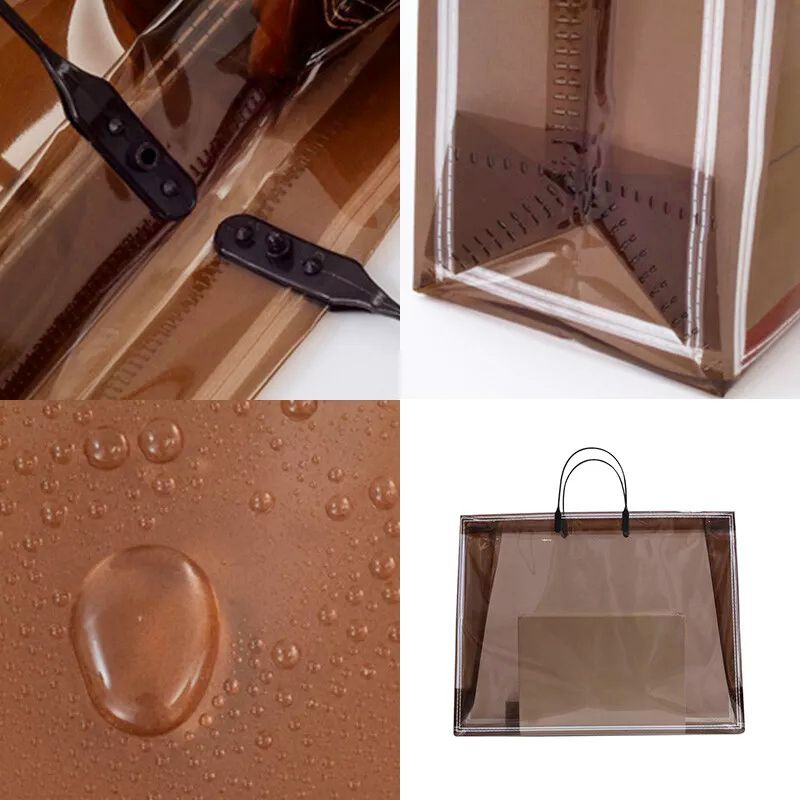 Women's Bags Top-Handle Bags Transparent Brown Universal Ins High-End PVC Waterproof Handbag