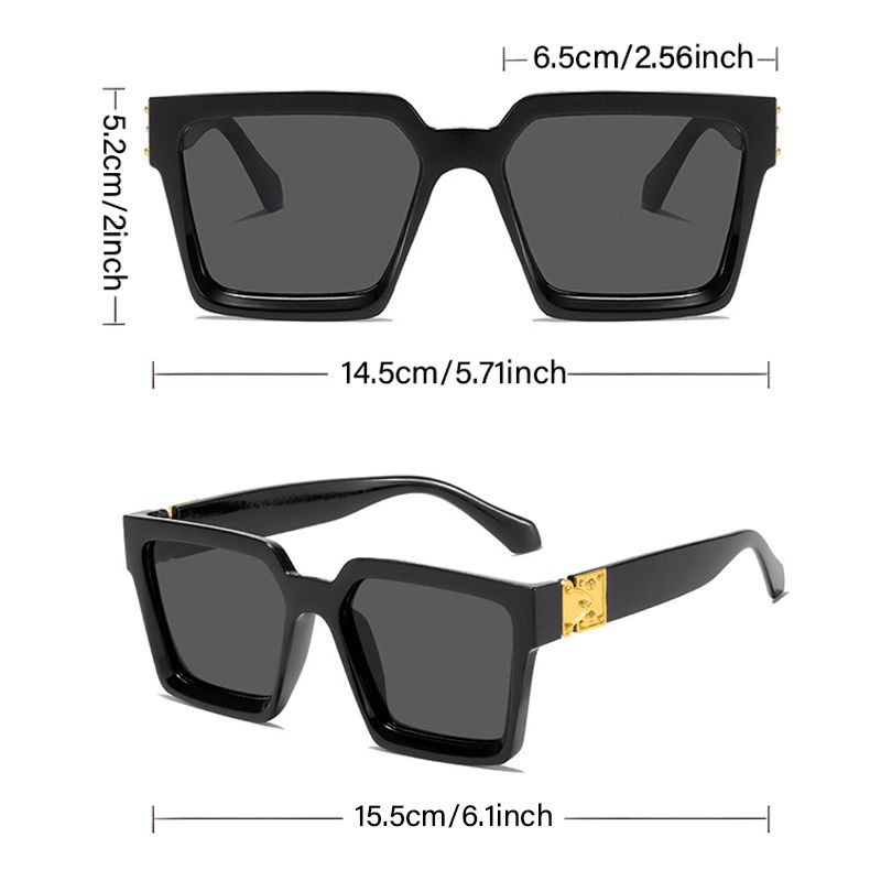 Fashion Women Sunglasses New Fashion Large Frame Sunglasses Square Wide-Brim Sunglasses Too Glasses