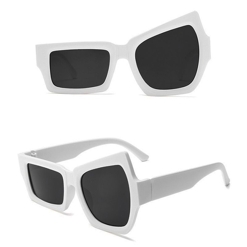 2 Pieces Fashion Men And Women Couple Sunglasses Uniform New Style Sunglasses For Large And Small Eyes, Popular Style Super Popular Raised Eyebrows Funny Personality Irregular Couple Sunglasses
