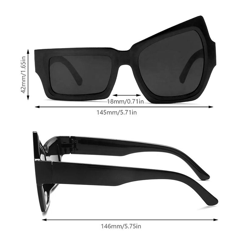 2 Pieces Fashion Men And Women Couple Sunglasses Uniform New Style Sunglasses For Large And Small Eyes, Popular Style Super Popular Raised Eyebrows Funny Personality Irregular Couple Sunglasses