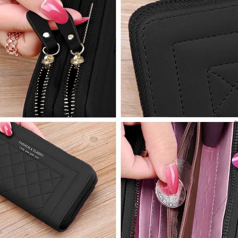 Women's Bags Wallets Holders Wallet Long Clutch Korean Style Mobile Phone Bag Double Zipper Wallet Large Capacity Wallet