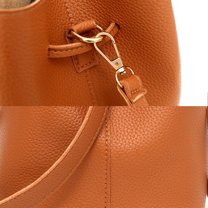 Women's Bags Top-Handle Bags 【4-Piece Set】New Style Pebbled Fashion Large Bag Korean Style Shoulder Handbag Crossbody Bag Wallet