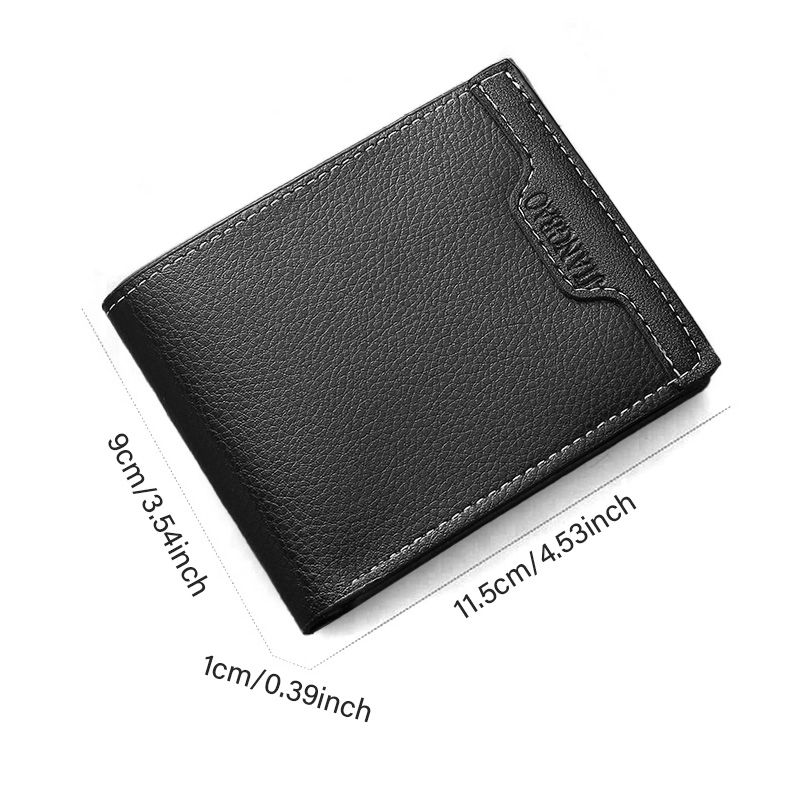 Men's Bags Wallets Holders New Short Wallet Youth Simple And Fashionable Multi-Card Slot Litchi Pattern Horizontal Stitching Wallet Wallet