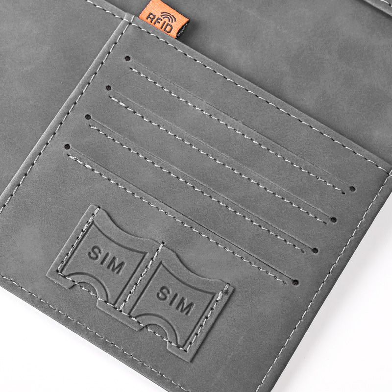 Passport Holder Pu Leather Strap Travel Anti-Magnetic Theft Rfid Ticket Holder Document Bag Passport Cover Protective Book Multifunctional Document Bag, Portable Travel Ultra-Thin Passport Holder