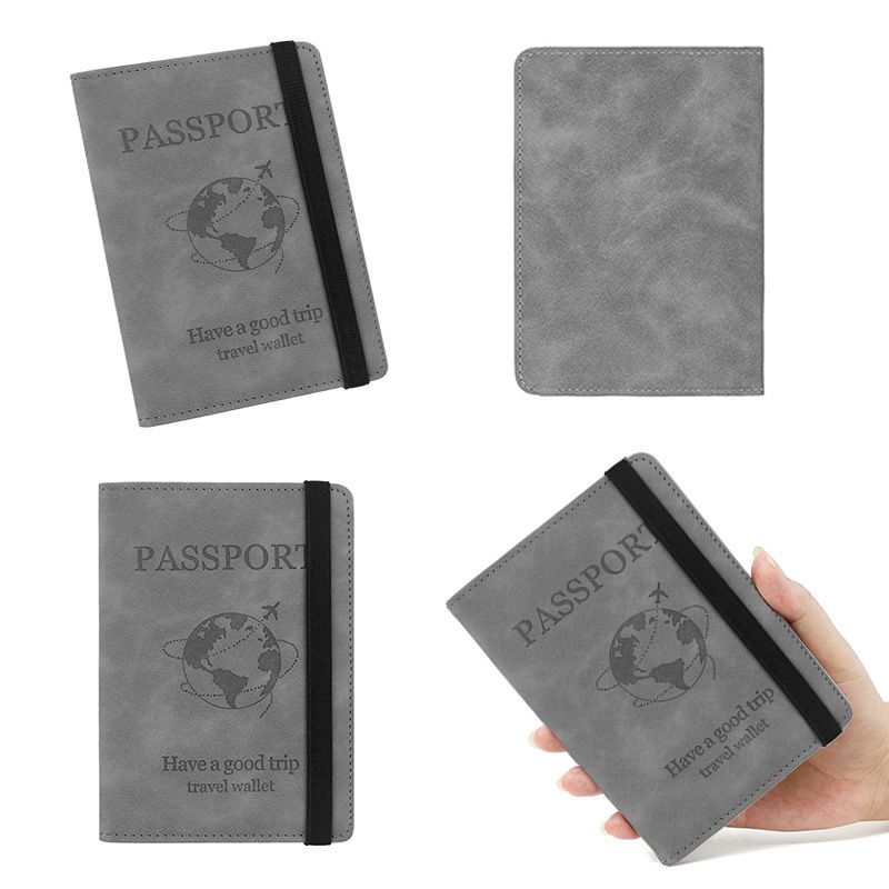Passport Holder Pu Leather Strap Travel Anti-Magnetic Theft Rfid Ticket Holder Document Bag Passport Cover Protective Book Multifunctional Document Bag, Portable Travel Ultra-Thin Passport Holder
