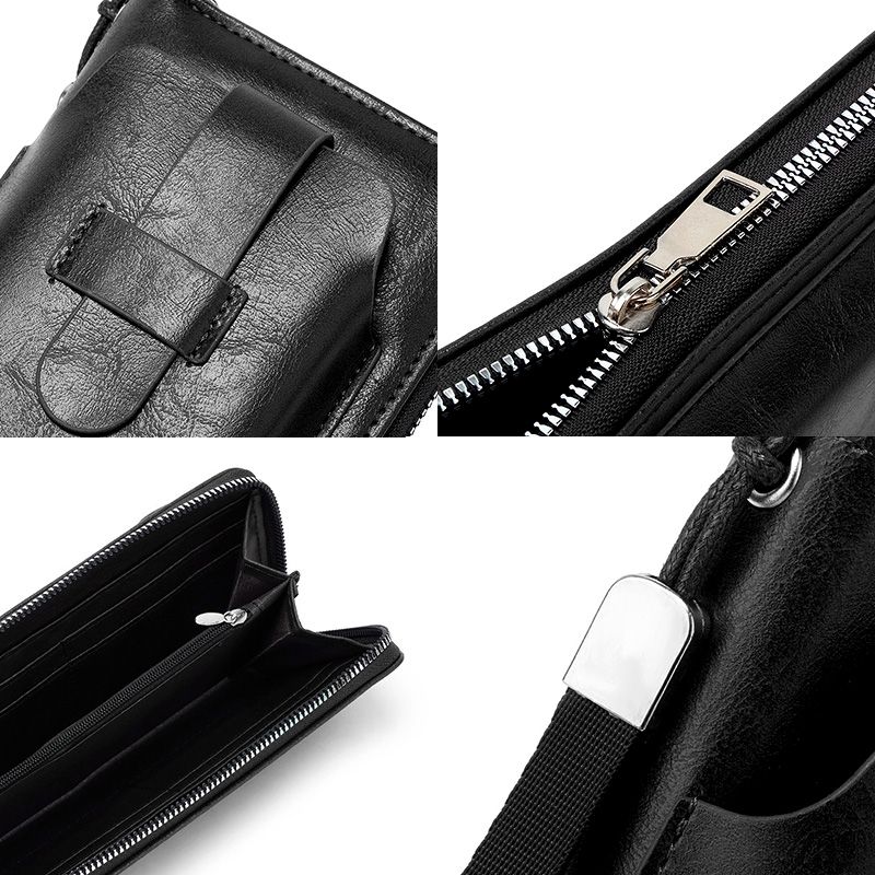 Men's Bags Wallets Holders New Style Clutch Coin Purse Men'S High-End Solid Color Zipper Wallet