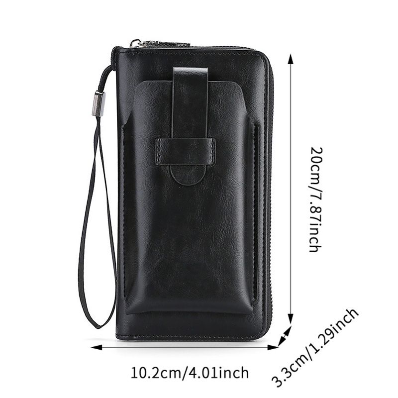 Men's Bags Wallets Holders New Style Clutch Coin Purse Men'S High-End Solid Color Zipper Wallet