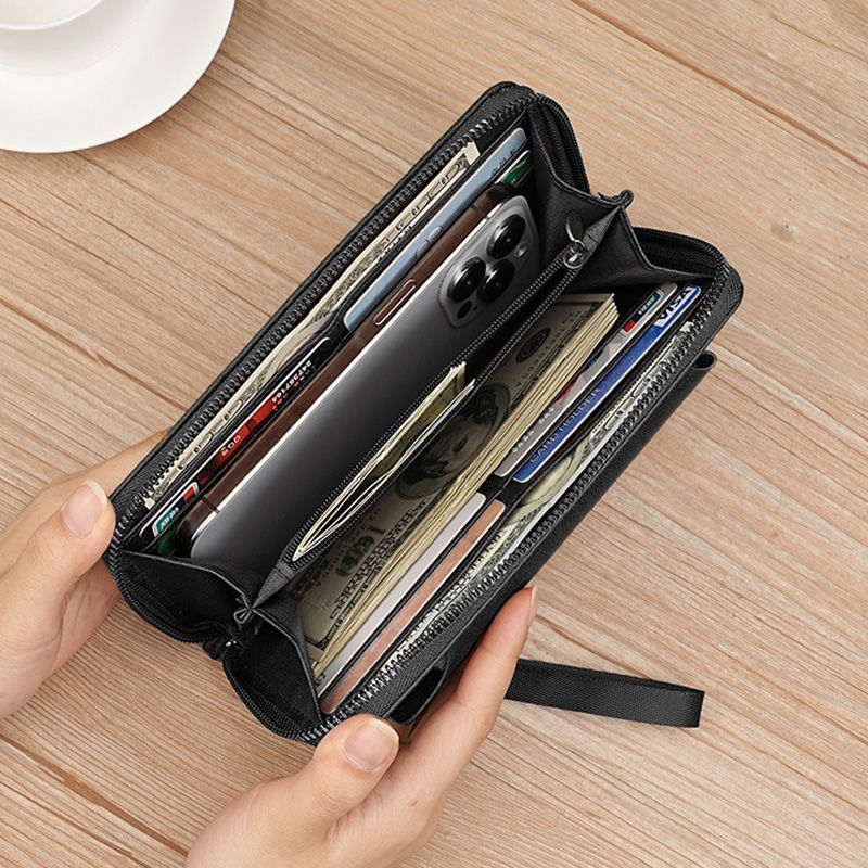 Men's Bags Wallets Holders New Style Clutch Coin Purse Men'S High-End Solid Color Zipper Wallet