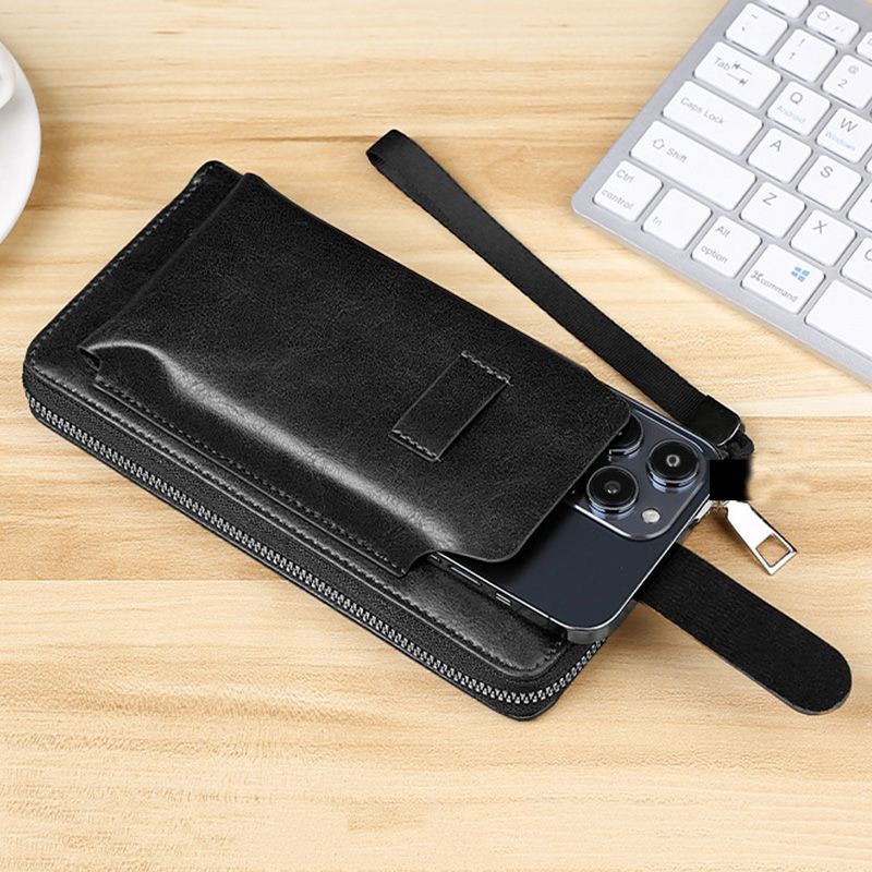 Men's Bags Wallets Holders New Style Clutch Coin Purse Men'S High-End Solid Color Zipper Wallet