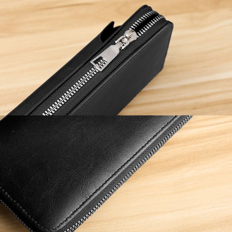 Men's Bags Wallets Holders New Style Clutch Coin Purse Men'S High-End Solid Color Zipper Wallet