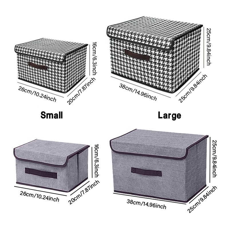 Portable Clothing Storage Box【2 pack】 Fabric Storage Box Foldable Clothing And Miscellaneous Storage Box Household Dust-Proof Storage Box With Lid Quilt Storage Box Storage Bag