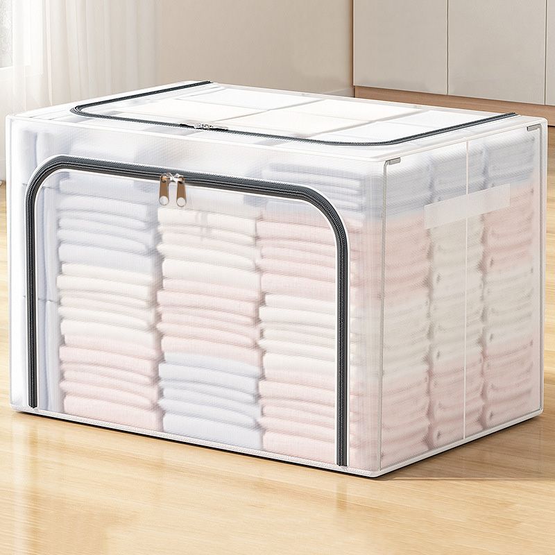 Portable Foldable Clothing And Miscellaneous Storage Box Transparent Storage Box Large Folding Storage Box For Clothes And Pants Nylon Waterproof Mesh Clothing Organizing Box