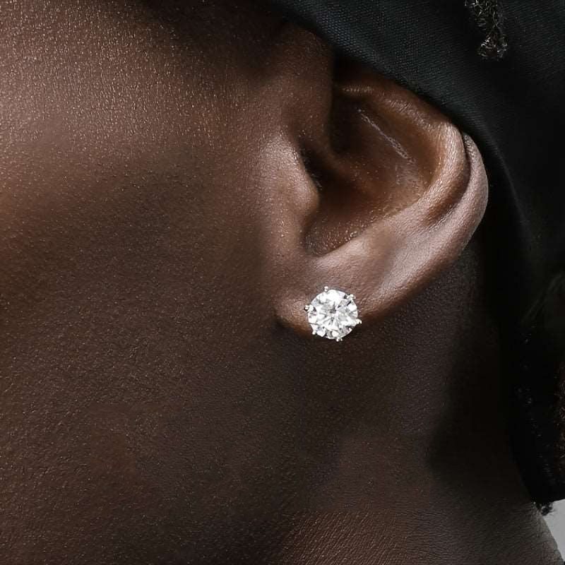 Fashion Men Jewelry Earrings 【2 Pairs】 S925 Silver Needle Rhinestone Earrings For Men And Women Zircon Earrings Moissanite Ear Piercing Free Of Removal Cochlear Ear Bone Nail Diamond Earrings