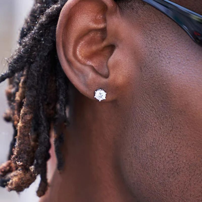 Fashion Men Jewelry Earrings 【2 Pairs】 S925 Silver Needle Rhinestone Earrings For Men And Women Zircon Earrings Moissanite Ear Piercing Free Of Removal Cochlear Ear Bone Nail Diamond Earrings