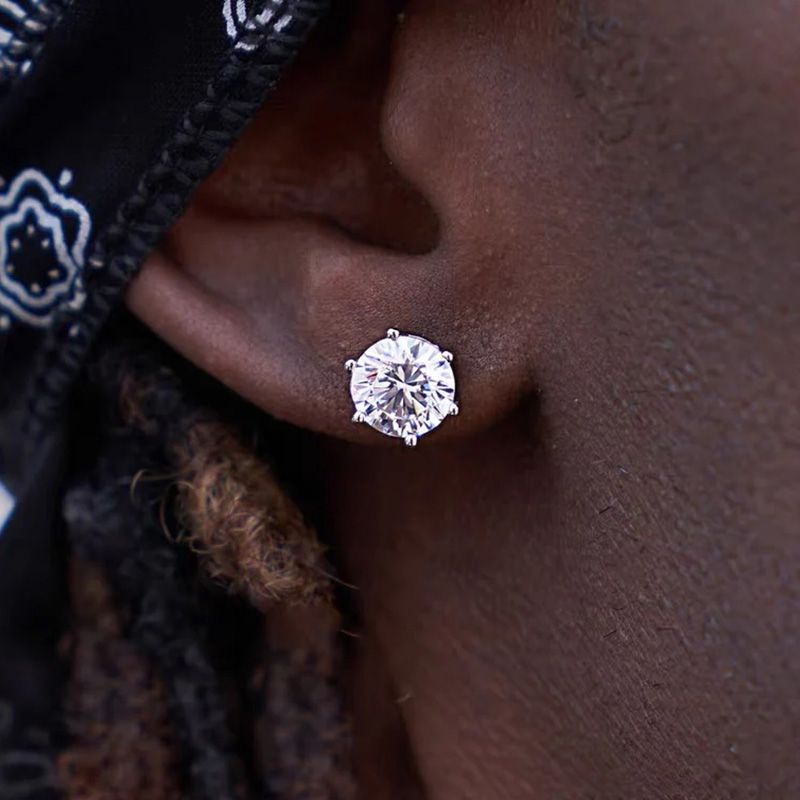 Fashion Men Jewelry Earrings 【2 Pairs】 S925 Silver Needle Rhinestone Earrings For Men And Women Zircon Earrings Moissanite Ear Piercing Free Of Removal Cochlear Ear Bone Nail Diamond Earrings