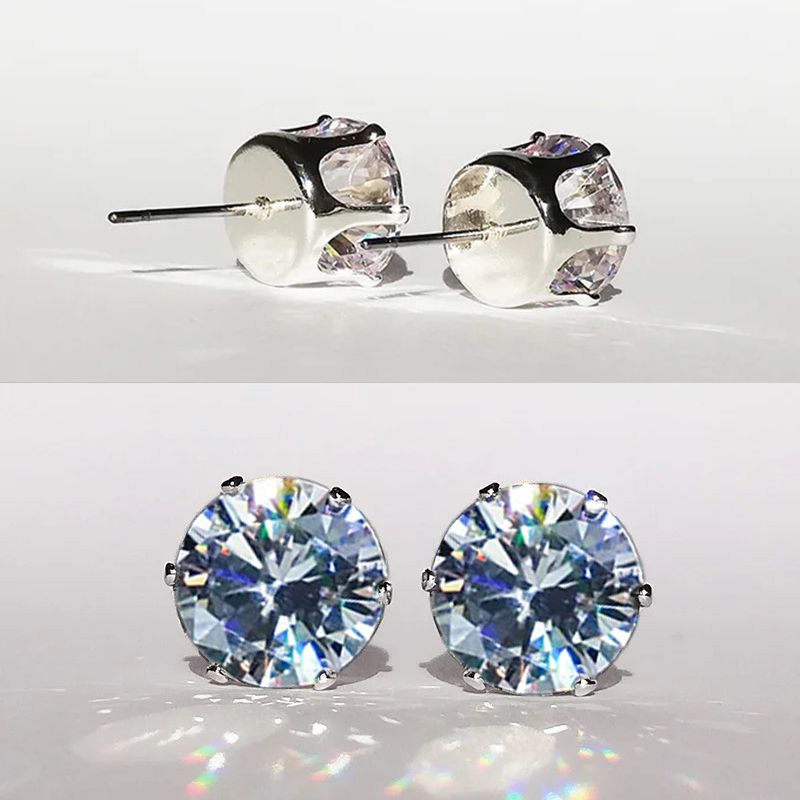 Fashion Men Jewelry Earrings 【2 Pairs】 S925 Silver Needle Rhinestone Earrings For Men And Women Zircon Earrings Moissanite Ear Piercing Free Of Removal Cochlear Ear Bone Nail Diamond Earrings