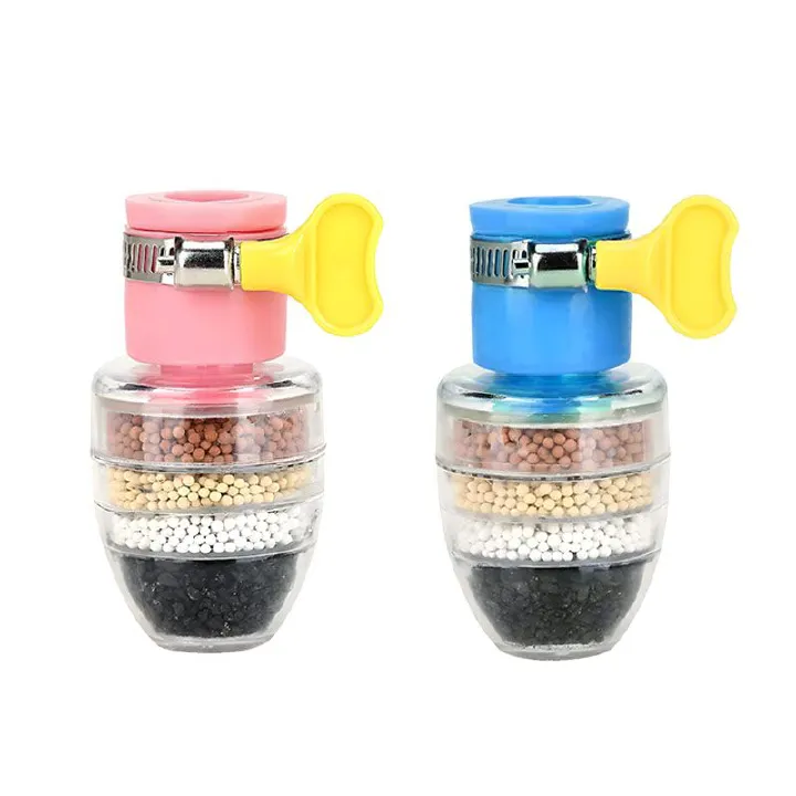 2 Pcs Kitchen household tap water-saving sprinkler head six-layer water purification anti-splash shower head Faucet Filter Tap Water Purifier Home Activated Carbon Multi-layer Water Filter