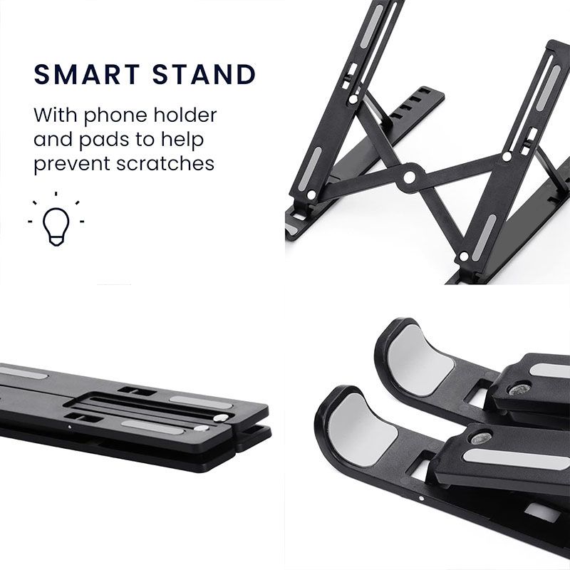SXCHEN New Laptop Accessories  Mounts Arrival Foldable Aluminium Alloy/ABS Plastic Laptop Stand Portable Notebook Support Base Holder Adjustable Riser Cooling Bracket for Laptop & Tablet