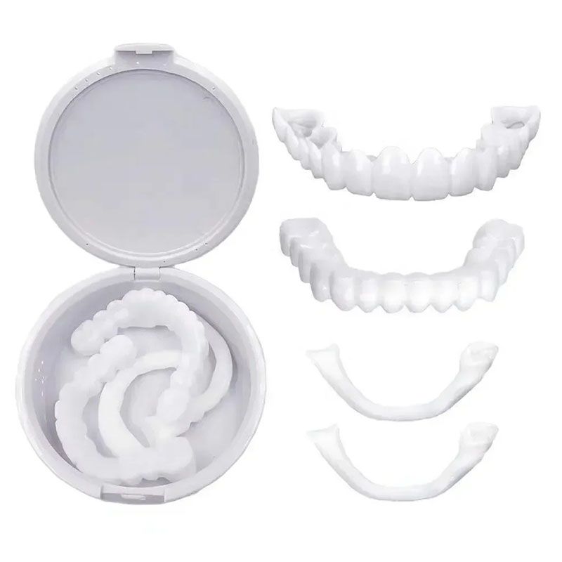 2 Pairs Denture Care Tooth Whitening FakeTooth Jacket Simulation Braces Upper Teeth The Second Generation of The Teeth the Sixth Generation With Hole Simulation Braces Whitening Fake Braces Ora