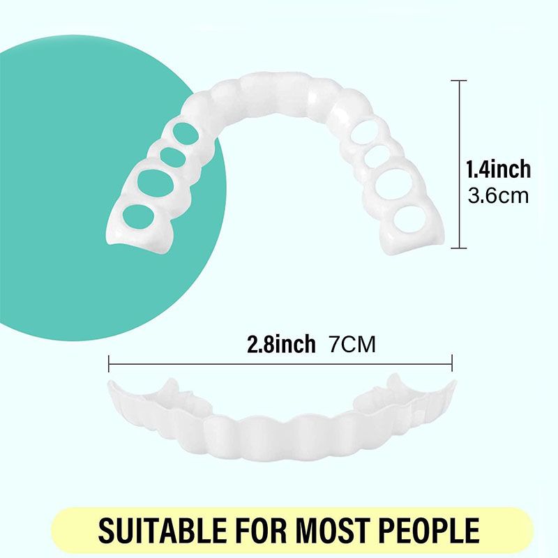 2 Pairs Denture Care Tooth Whitening FakeTooth Jacket Simulation Braces Upper Teeth The Second Generation of The Teeth the Sixth Generation With Hole Simulation Braces Whitening Fake Braces Ora