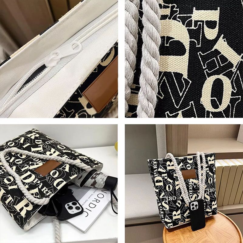Women's Bags Shoulder Bags New style canvas bag versatile fairy shoulder bag handbag large capacity student book bag shoulder bag