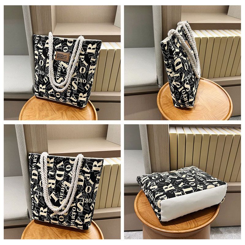 Women's Bags Shoulder Bags New style canvas bag versatile fairy shoulder bag handbag large capacity student book bag shoulder bag