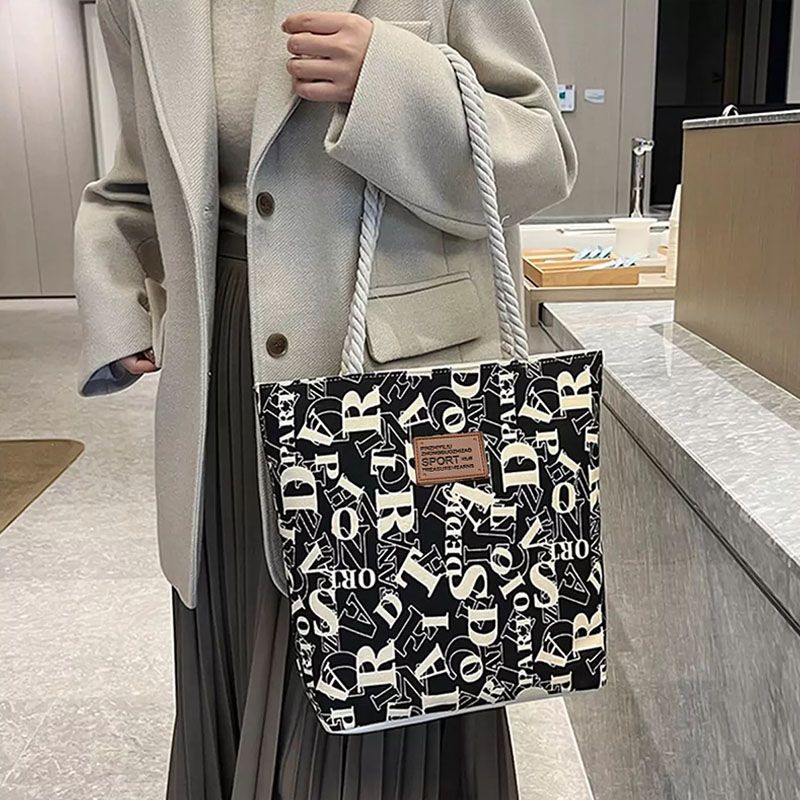 Women's Bags Shoulder Bags New style canvas bag versatile fairy shoulder bag handbag large capacity student book bag shoulder bag