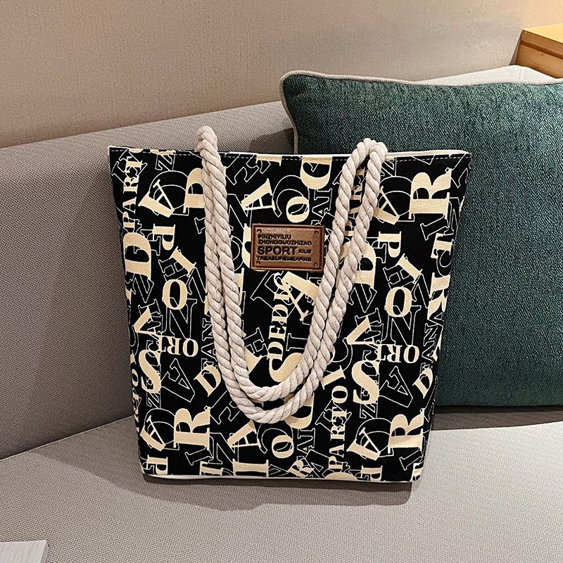 Women's Bags Shoulder Bags New style canvas bag versatile fairy shoulder bag handbag large capacity student book bag shoulder bag